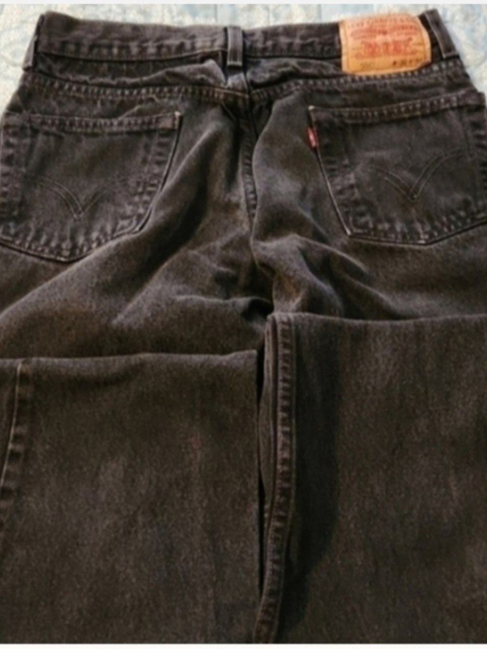 Levi's Black Washed Denim Jeans with Leather Patch